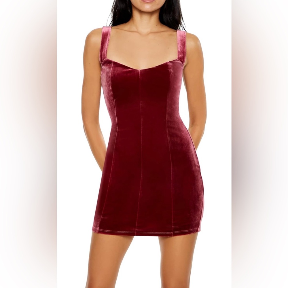Forever 21 Rich Burgundy Velvet Dress